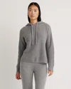 Quince Women's Mongolian Cashmere Fisherman Crewneck Sweater In Heather Grey
