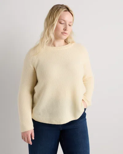 Quince Women's Mongolian Cashmere Fisherman Crewneck Sweater In Neutral