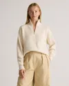 Quince Women's Mongolian Cashmere Fisherman Quarter Zip Sweater In Ivory