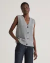 Quince Women's Mongolian Cashmere Fisherman Sweater Vest In Heather Grey