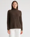 Quince Women's Mongolian Cashmere Fisherman Turtleneck Sweater In Brown