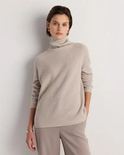 Quince Women's Mongolian Cashmere Fisherman Turtleneck Sweater In Neutral