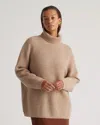 Quince Women's Mongolian Cashmere Fisherman Turtleneck Sweater In Oatmeal