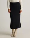Quince Women's Mongolian Cashmere Fitted Midi Skirt In Black