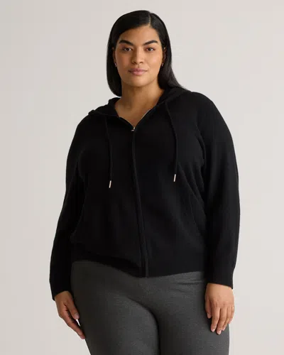Quince Women's Mongolian Cashmere Full-zip Hoodie In Black