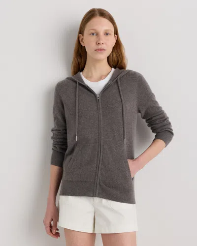 Quince Women's Mongolian Cashmere Full-zip Hoodie In Gray