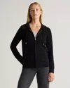 Quince Women's Mongolian Cashmere Full-zip Hoodie Jacket In Black