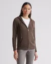 Quince Women's Mongolian Cashmere Full-zip Hoodie In Brown