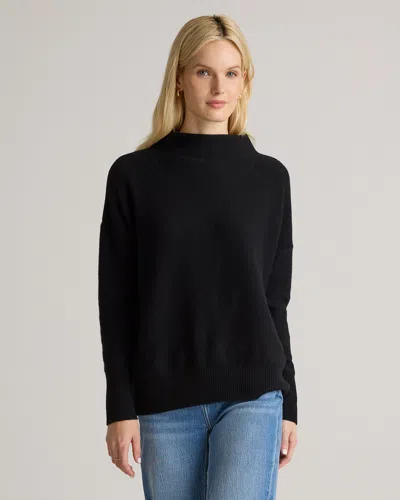 Quince Women's Mongolian Cashmere Funnel Neck Sweater In Black