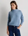 Quince Women's Mongolian Cashmere Funnel Neck Sweater In Blue