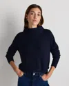 Quince Women's Mongolian Cashmere Funnel Neck Sweater In Blue