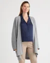 Quince Women's Mongolian Cashmere Maternity & Nursing Cocoon Cardigan Sweater In Heather Grey