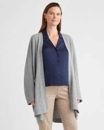 Quince Women's Mongolian Cashmere Maternity & Nursing Cocoon Cardigan Sweater In Heather Grey