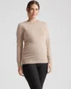 Quince Women's Mongolian Cashmere Maternity Crewneck Sweater In Oatmeal