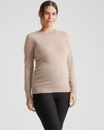 Quince Women's Mongolian Cashmere Maternity Crewneck Sweater In Oatmeal