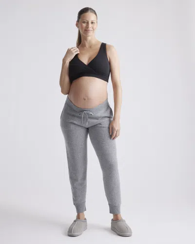 Quince Women's Mongolian Cashmere Maternity Joggers In Heather Grey