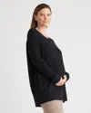 Quince Women's Mongolian Cashmere Maternity Oversized Batwing Sweater In Black