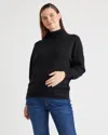 Quince Women's Mongolian Cashmere Maternity Turtleneck Sweater In Black