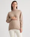 Quince Women's Mongolian Cashmere Maternity Turtleneck Sweater In Oatmeal