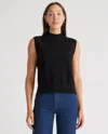 QUINCE WOMEN'S MONGOLIAN CASHMERE MOCK NECK SWEATER VEST