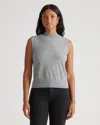 Quince Women's Mongolian Cashmere Mock Neck Sweater Vest In Heather Grey