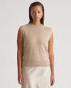 Quince Women's Mongolian Cashmere Mock Neck Sweater Vest In Oatmeal