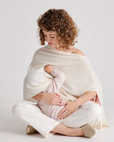 Quince Women's Mongolian Cashmere Nursing Shawl In White