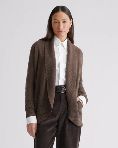 Quince Women's Mongolian Cashmere Open Cardigan Sweater In Brown