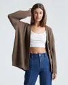 Quince Women's Mongolian Cashmere Oversized Boyfriend Cardigan Sweater In Brown