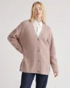 Quince Women's Mongolian Cashmere Oversized Boyfriend Cardigan Sweater In Mink Pink