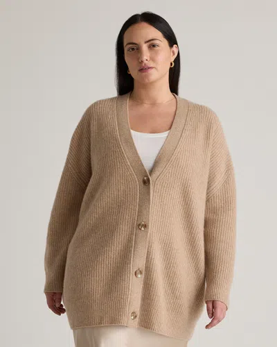 Quince Women's Mongolian Cashmere Oversized Boyfriend Cardigan Sweater In Oatmeal