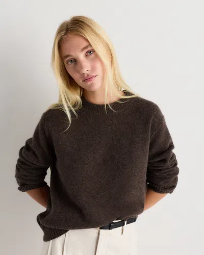 Quince Women's Mongolian Cashmere Oversized Crewneck Sweater In Brown