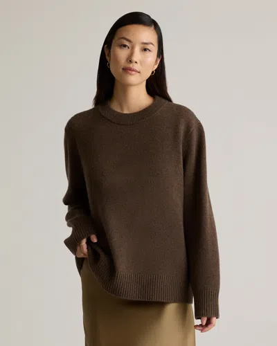 Quince Women's Mongolian Cashmere Oversized Crewneck Sweater In Brown