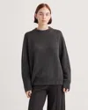 Quince Women's Mongolian Cashmere Oversized Crewneck Sweater In Charcoal
