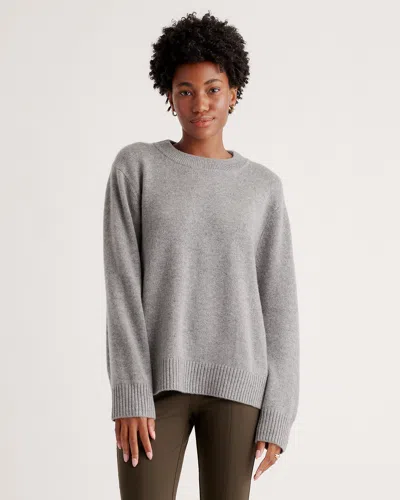 Quince Women's Mongolian Cashmere Oversized Crewneck Sweater In Heather Grey