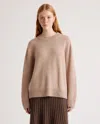 Quince Women's Mongolian Cashmere Oversized Crewneck Sweater In Oatmeal