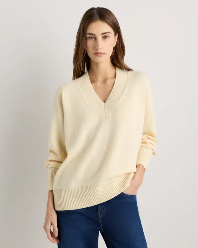 Quince Women's Mongolian Cashmere Oversized V-neck Sweater