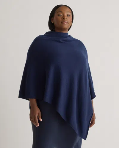 Quince Women's Mongolian Cashmere Poncho In Navy