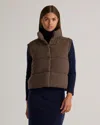 Quince Women's Mongolian Cashmere Puffer Vest In Brown