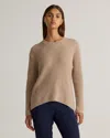 Quince Women's Mongolian Cashmere Relaxed Wide-rib Crewneck Sweater In Oatmeal