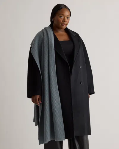 Quince Women's Mongolian Cashmere Ribbed Wrap In Dusty Blue