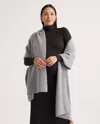 Quince Women's Mongolian Cashmere Ribbed Wrap In Heather Grey