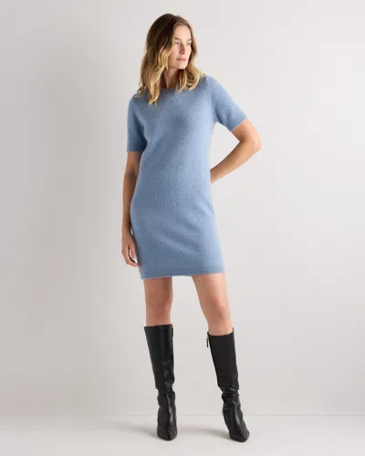 Quince Women's Mongolian Cashmere Short Sleeve Mini Dress In Multi