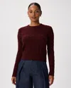 Quince Women's Mongolian Cashmere Shrunken Cable Crewneck Sweater