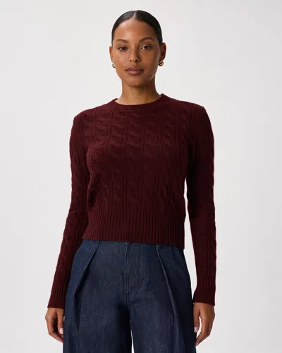 Quince Women's Mongolian Cashmere Shrunken Cable Crewneck Sweater