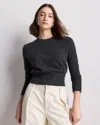 Quince Women's Mongolian Cashmere Shrunken Crewneck Sweater In Gray