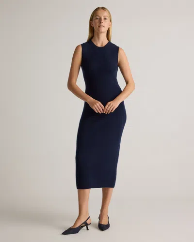 Quince Women's Mongolian Cashmere Sleeveless Midi Dress In True Navy