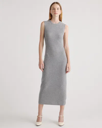 Quince Women's Mongolian Cashmere Sleeveless Midi Sweater Dress In Heather Grey