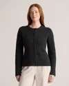 Quince Women's Mongolian Cashmere Structured Cardigan Sweater In Heather Charcoal