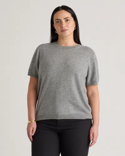 Quince Women's Mongolian Cashmere T-shirt In Heather Grey